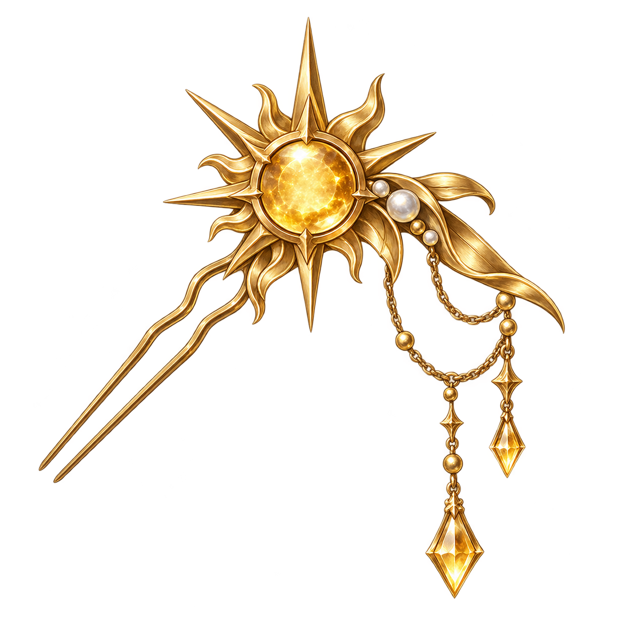 Golden Sunburst Hairpin