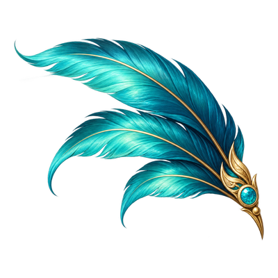 Teal Feather Fan Pin
