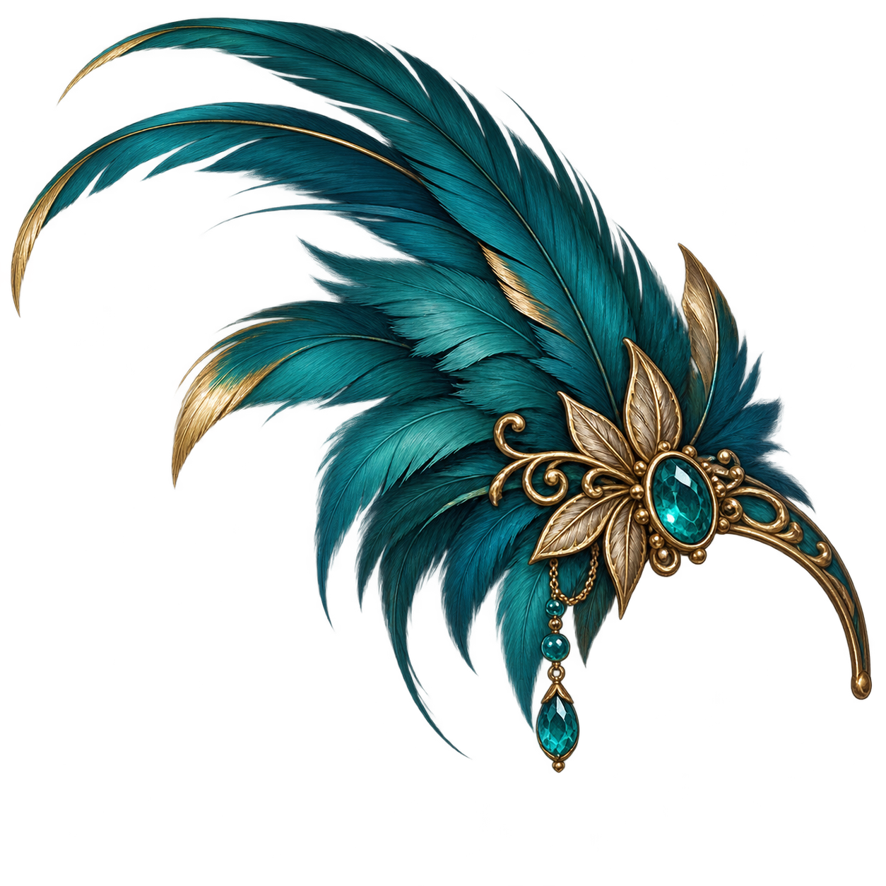 Teal Feather Fascinator